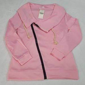 Overmal Pink Zip Up Sweatshirt Size Large
